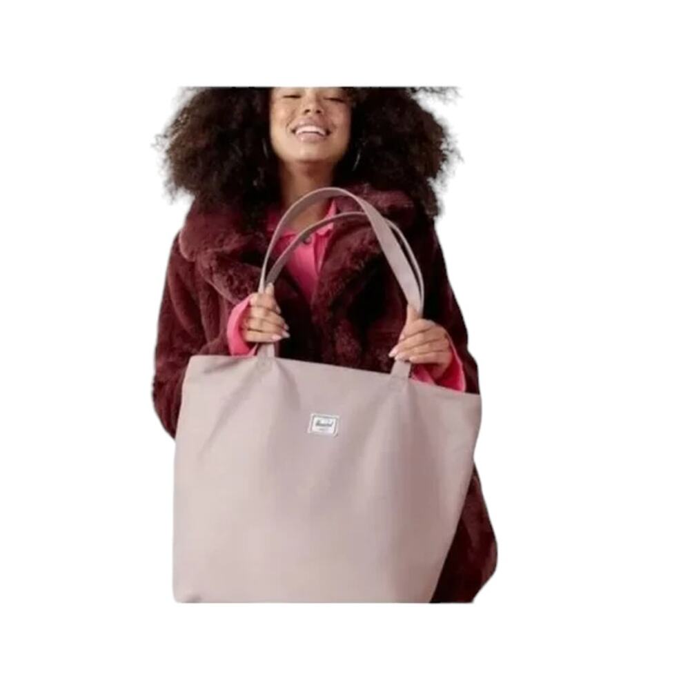 Herschel Supply Co. Mica Zipper Ash Rose Pink Extended Handles Shoulder Tote Bag